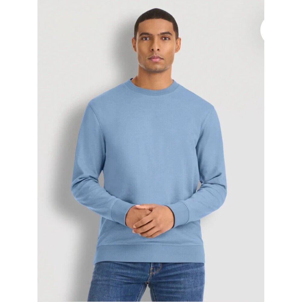 Van Heusen Essential Stain Shield Luxore Crew Blue Heather Men's XL NWT Pullover